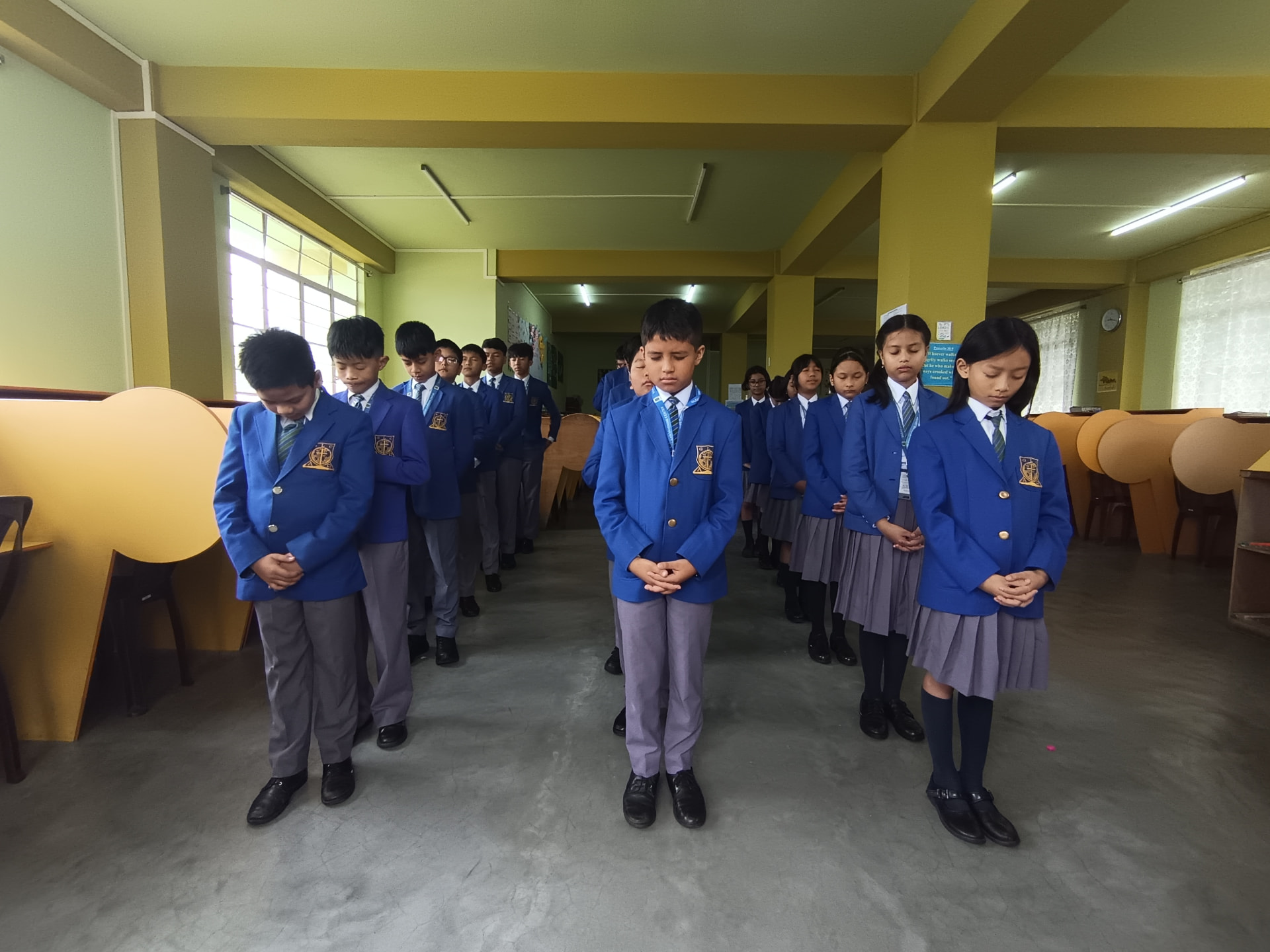 GLC Shillong students gathered in their school uniforms