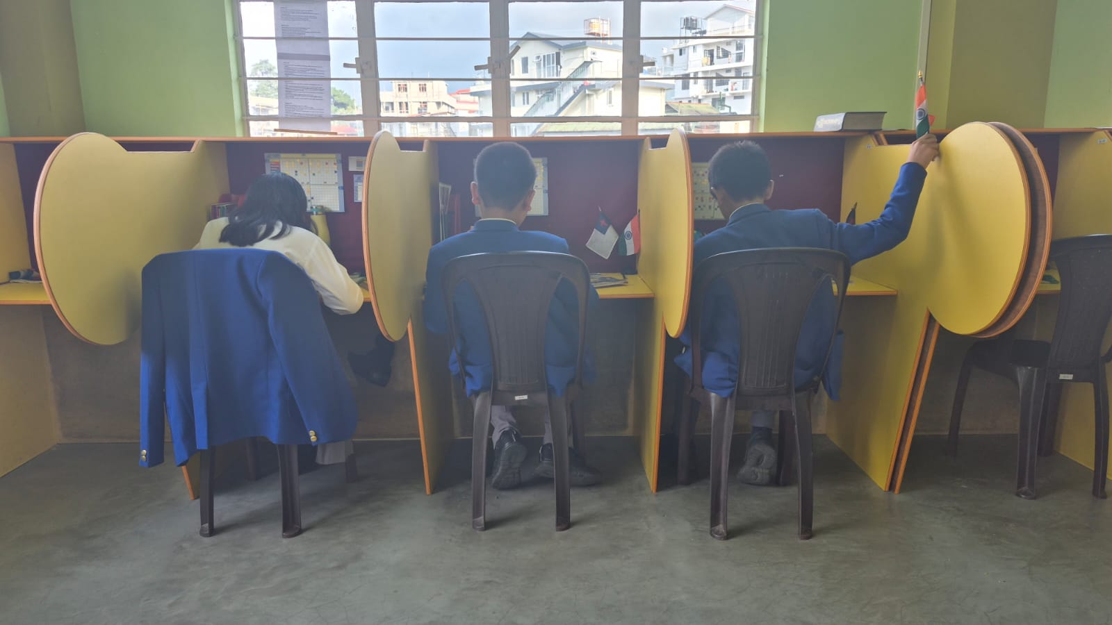 GLC Shillong Middle School students working at their study desks